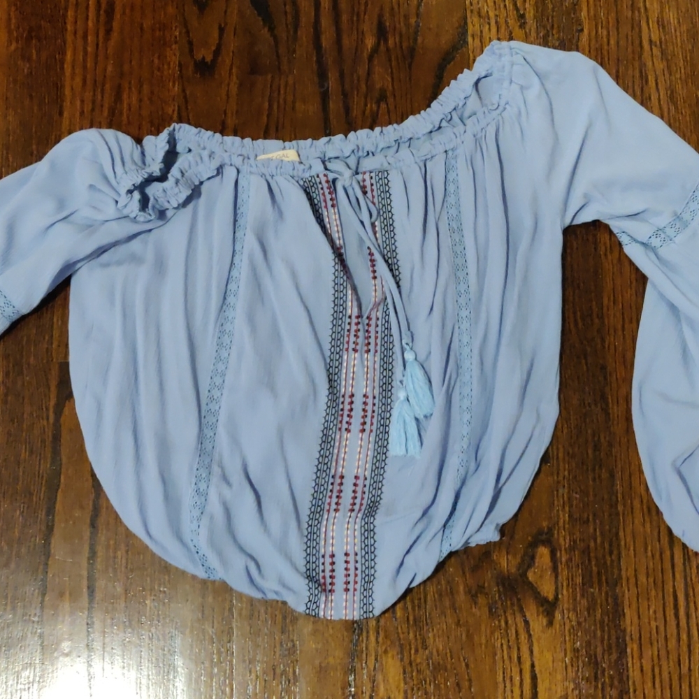 Blue long sleeve blouse